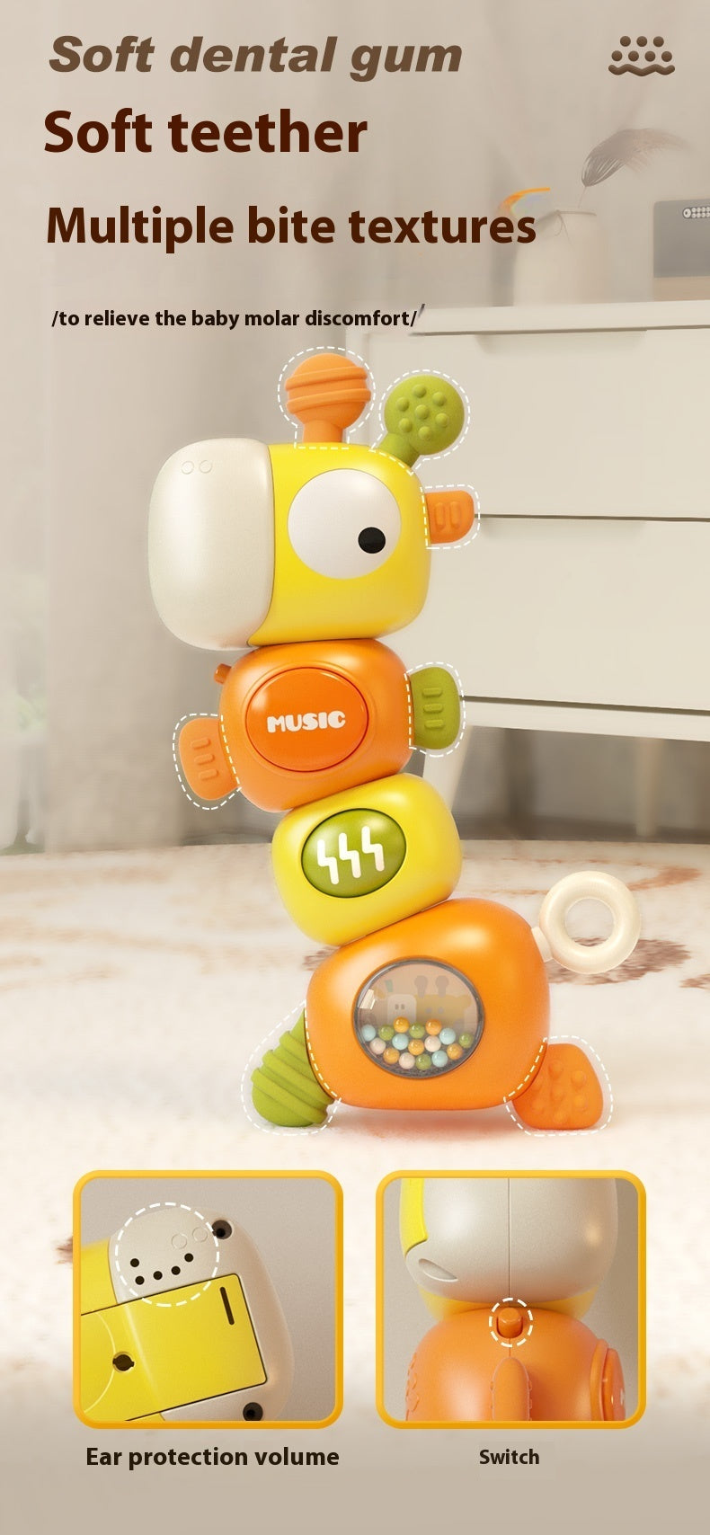 Early Childhood Education Toddler Comfort Can Teether Baby Toys